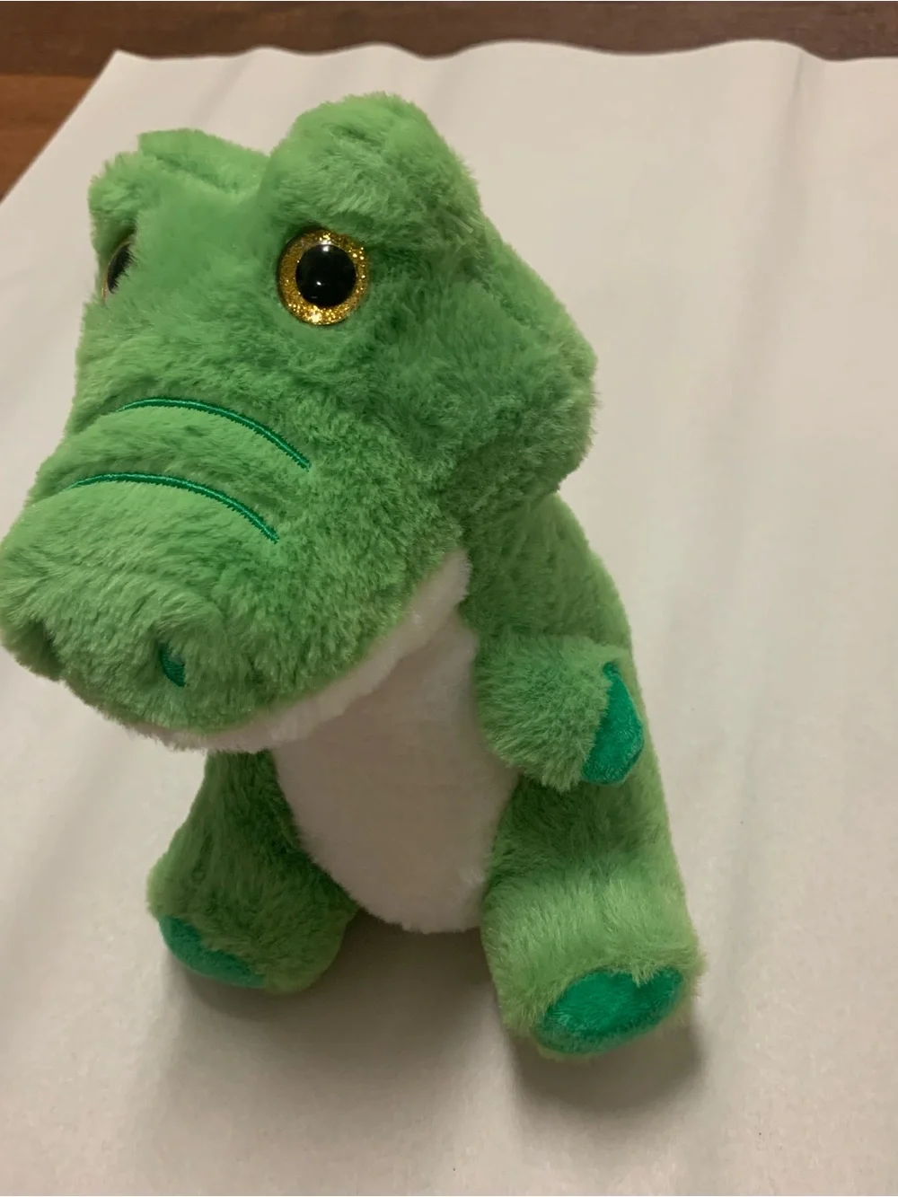 Green Crocodile Plush 8” Big Glitter Eyes Cute Stuffed Animal Alligator Toy